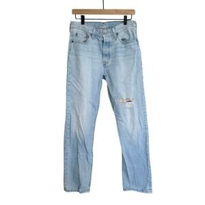 Levi Strauss & Co Women's 501 150th Anniversary Light Wash Floral Patch 29x30